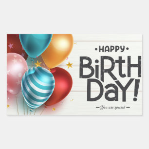 Sticker Rectangulaire Joyeux anniversaire ! Vous êtes spécial !