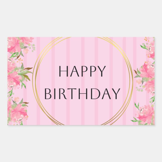 Sticker Rectangulaire Joyeux Ballons d'anniversaire (Devant)