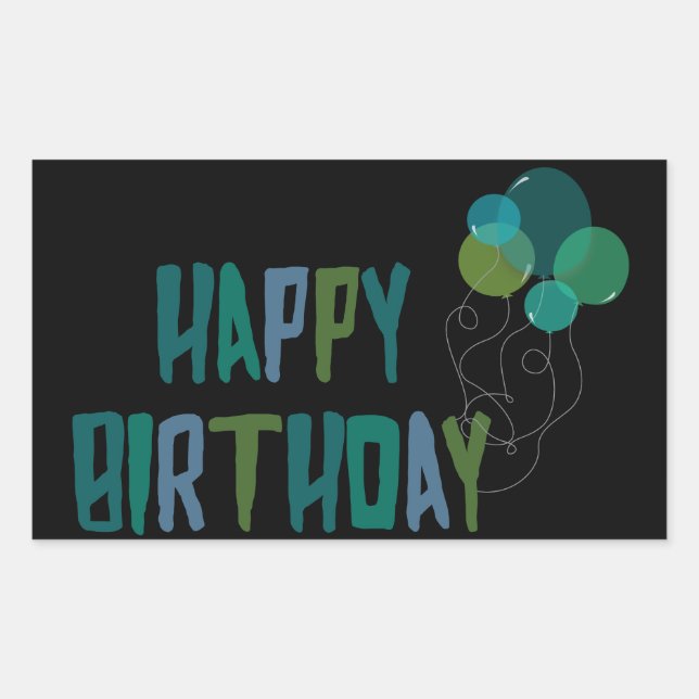 Sticker Rectangulaire Joyeux Ballons d'anniversaire (Devant)