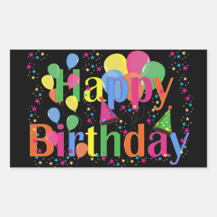 Sticker Rectangulaire Joyeux Ballons d'anniversaire
