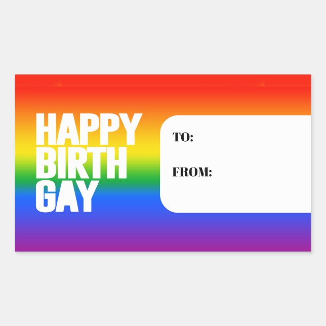 Sticker Rectangulaire Joyeux Birthgay (Devant)