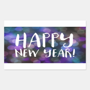 Sticker Rectangulaire joyeux bokeh nouvelle année