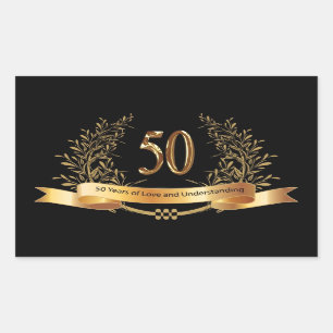 Sticker Rectangulaire Joyeux cadeau du 50e anniversaire de Mariage