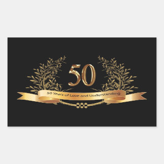 Sticker Rectangulaire Joyeux cadeau du 50e anniversaire de Mariage