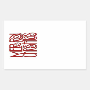Sticker Rectangulaire Joyeux collier rouge de Noël