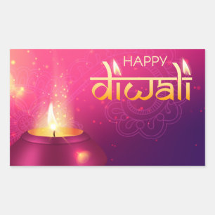 Sticker Rectangulaire Joyeux Diwali