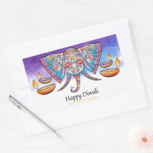 Sticker Rectangulaire Joyeux Diwali