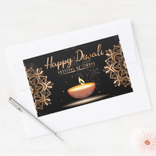Sticker Rectangulaire Joyeux Diwali