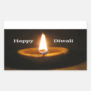 Sticker Rectangulaire Joyeux Diwali Hindu Festival des lumières