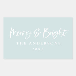 Sticker Rectangulaire Joyeux et brillant texte de script moderne Noël