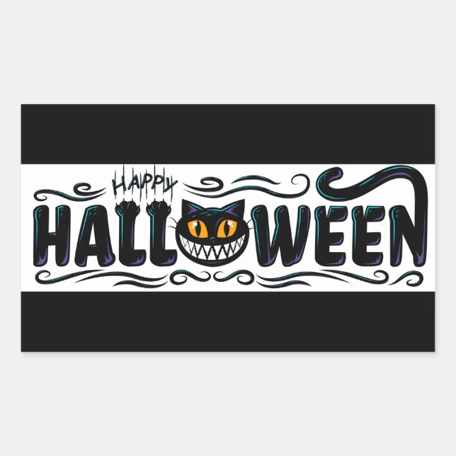 Sticker Rectangulaire Joyeux Halloween (Devant)