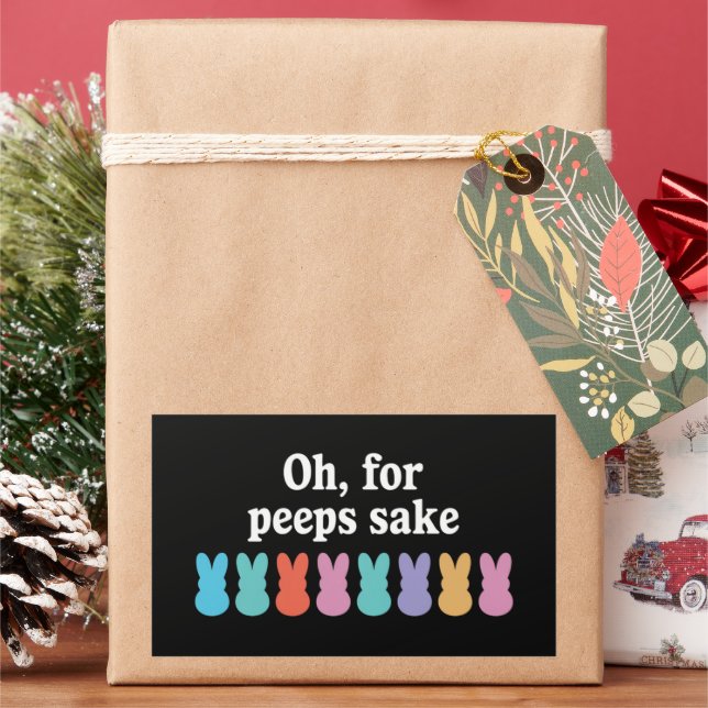 Sticker Rectangulaire Joyeux Lapin de Pâques Carnaval chrétien religieux (vacances)