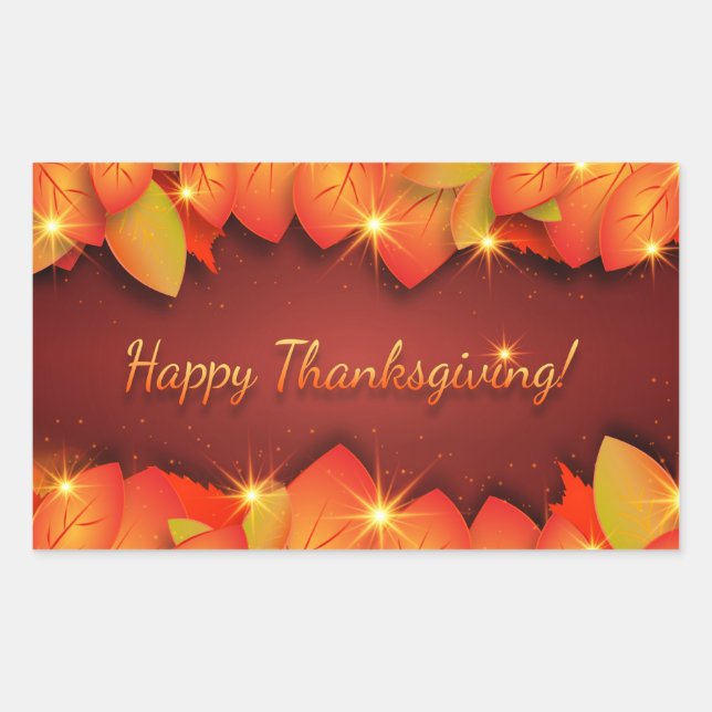 Sticker Rectangulaire Joyeux message de Thanksgiving (Devant)