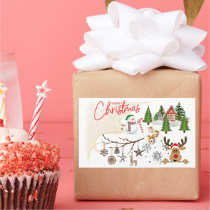 Sticker Rectangulaire Joyeux Noël