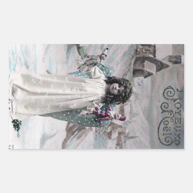 Sticker Rectangulaire Joyeux Noel (Devant)