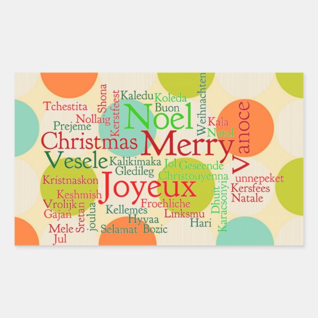 Sticker Rectangulaire Joyeux Noël (Devant)