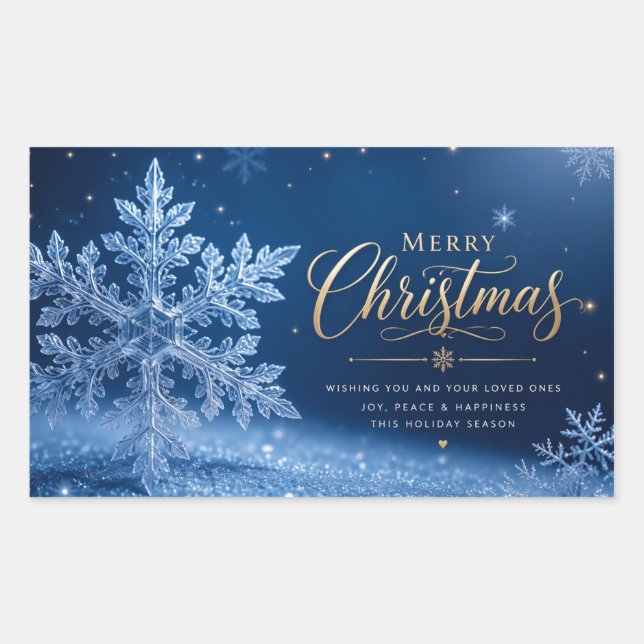 Sticker Rectangulaire Joyeux Noël  (Devant)