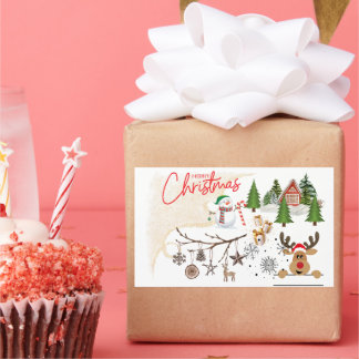 Sticker Rectangulaire Joyeux Noël