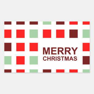 Sticker Rectangulaire joyeux noël (carrés modernes)