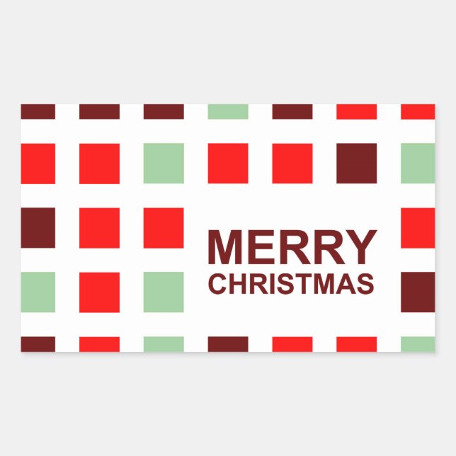 Sticker Rectangulaire joyeux noël (carrés modernes) (Devant)