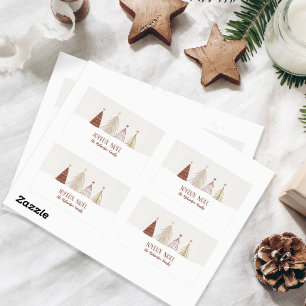 Sticker Rectangulaire Joyeux Noël Chic de fête de Noël Festif  