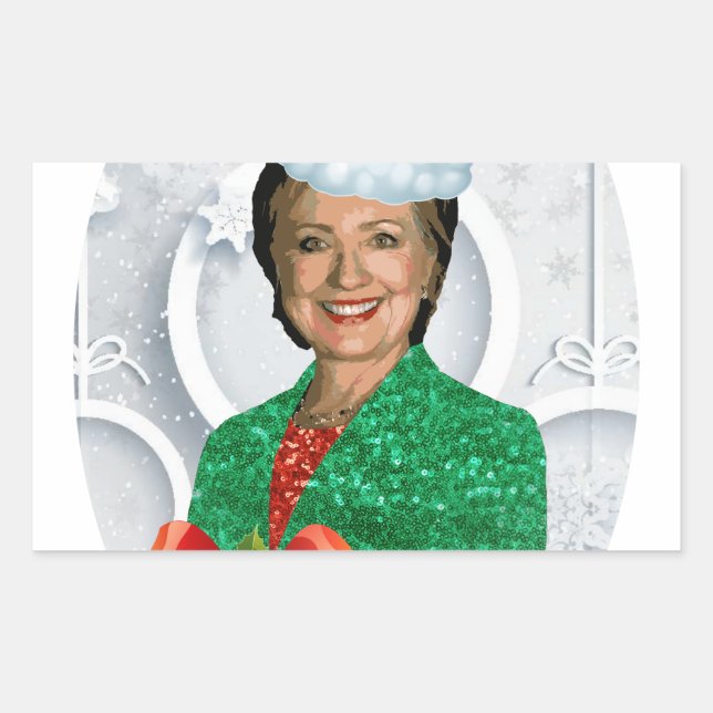 Sticker Rectangulaire joyeux Noël Hillary clinton (Devant)