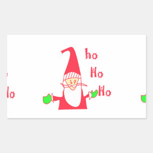 Sticker Rectangulaire Joyeux Noël Humoristique Santa Souris Fête Unique