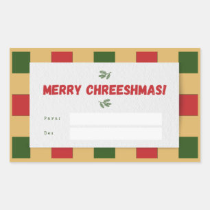 Sticker Rectangulaire Joyeux Noël plaid Cadeau