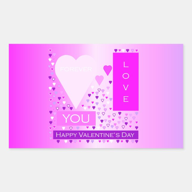 Sticker Rectangulaire Joyeux Saint Valentin (Devant)