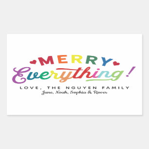 Sticker Rectangulaire Joyeux tout des vacances marque coloré et