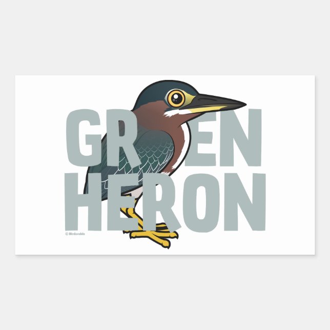 Sticker Rectangulaire Jumbo Green Heron (Devant)
