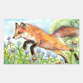 Sticker Rectangulaire Jumpy Fox