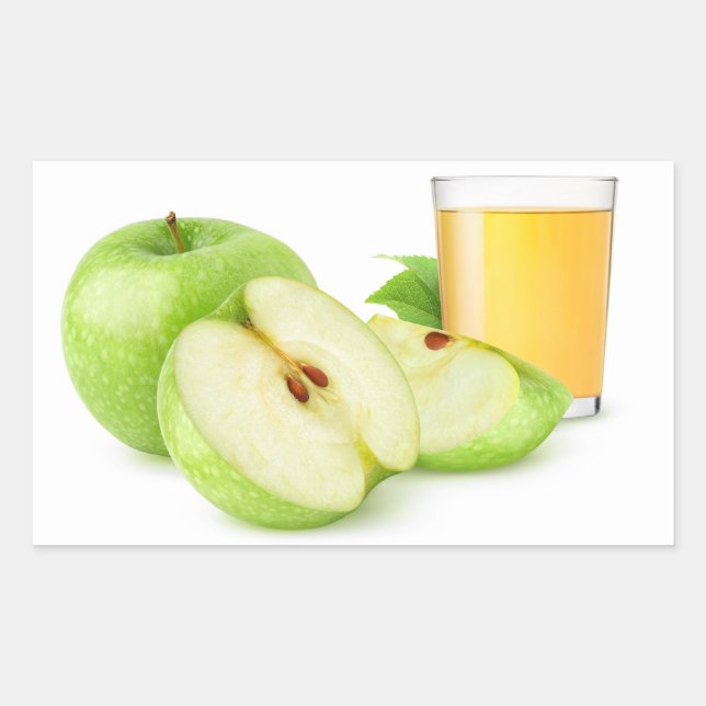 Sticker Rectangulaire Jus de pommes vertes (Devant)