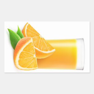 Sticker Rectangulaire Jus d'orange