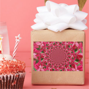 Sticker Rectangulaire Kaleidoscope de Crimson : Blood Milkweed Flower Ar