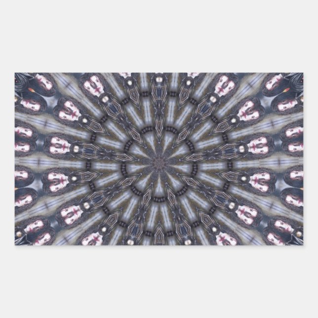 STICKER RECTANGULAIRE KALEIDOSCOPE PSYCHÉDÉLIQUE /MÉMOIRES MYSTIQUES (Devant)