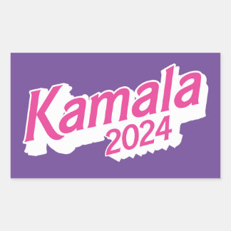 Sticker Rectangulaire Kamala 2024 couleur rose et violet