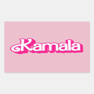 Sticker Rectangulaire Kamala Harris en rose