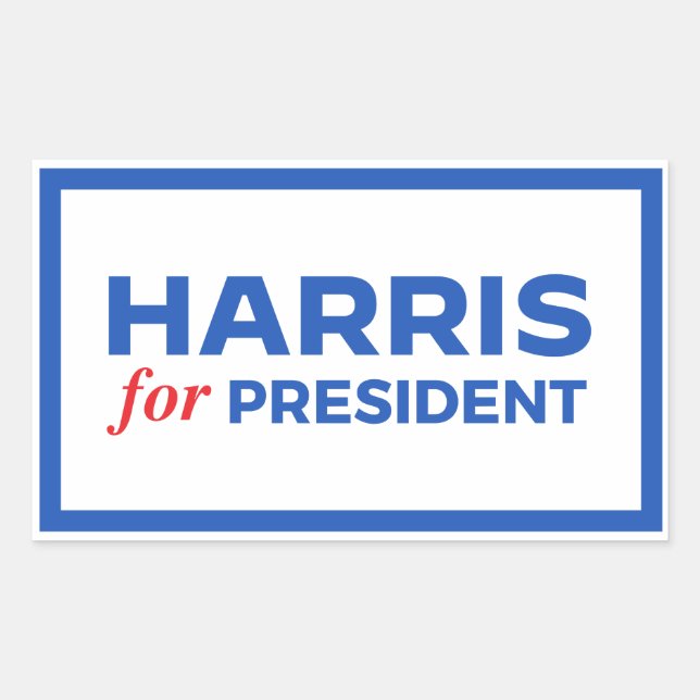Sticker Rectangulaire Kamala Harris pour le président (Devant)