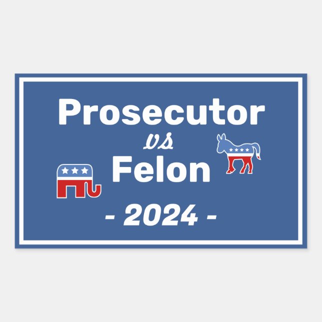 Sticker Rectangulaire Kamala Harris Procureur VS Felon (Devant)