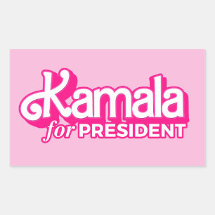 Sticker Rectangulaire Kamala pour le Président Pink Style