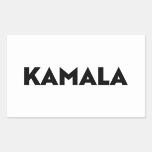 Sticker Rectangulaire Kamala typographie moderne minimaliste noir blanc