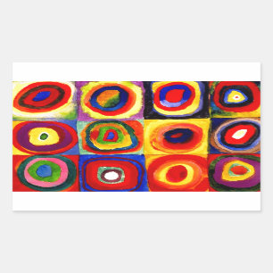Sticker Rectangulaire Kandinsky Farbstudie Cercles Carré Quadrate Art