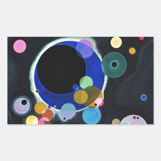 Sticker Rectangulaire Kandinsky Plusieurs cercles Abstraits (Devant)