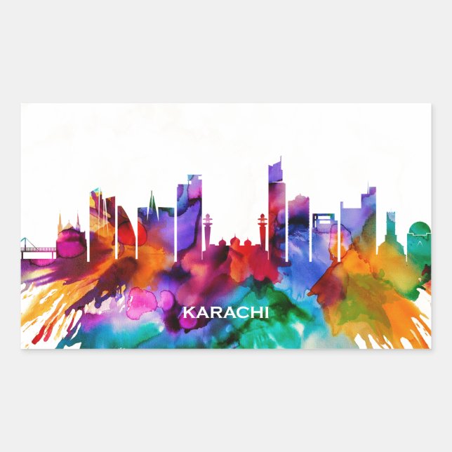 Sticker Rectangulaire Karachi Pakistan (Devant)
