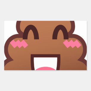 Sticker Rectangulaire kawaii poop emojis