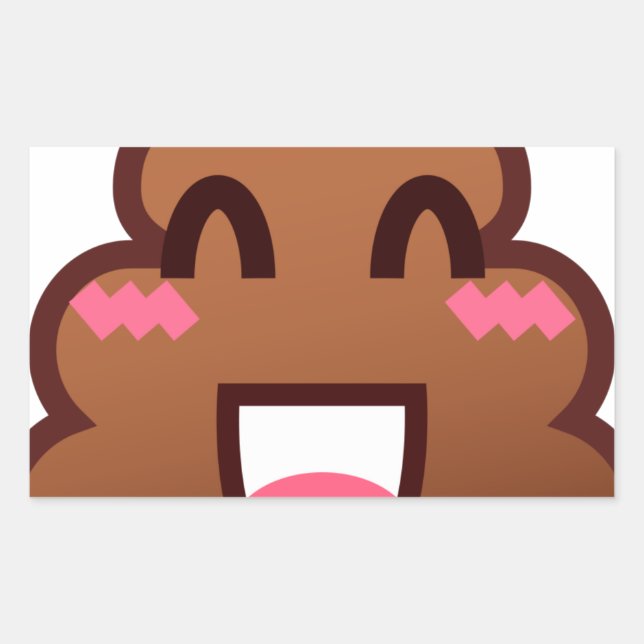 Sticker Rectangulaire kawaii poop emojis (Devant)