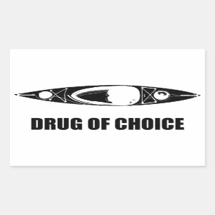 Sticker Rectangulaire Kayak, Drogue De Choix