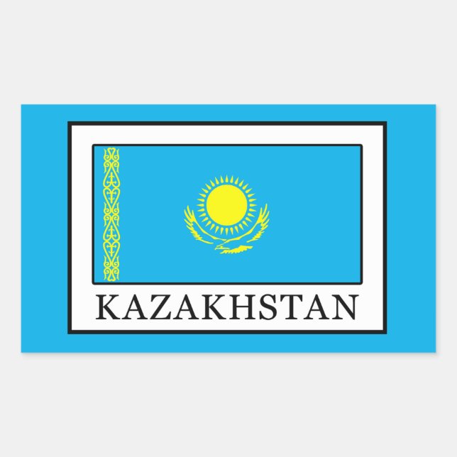 Sticker Rectangulaire Kazakhstan (Devant)