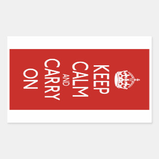 Sticker Rectangulaire Keep Calm and Carry